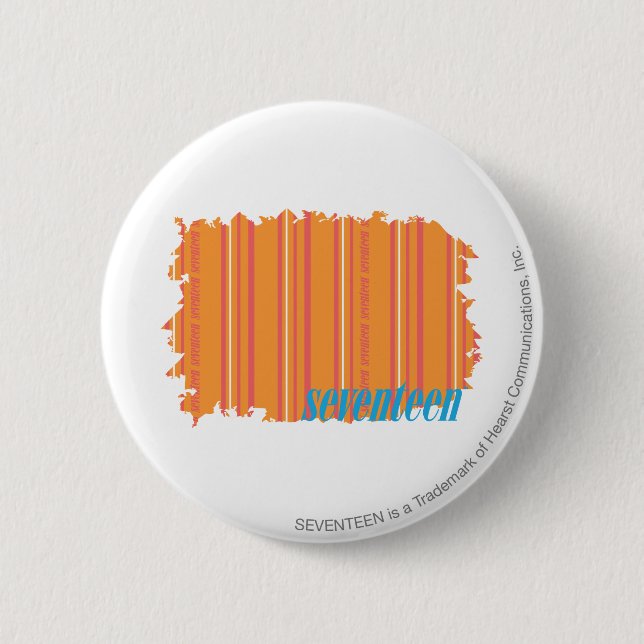 Thin Stripes Orange 2 Inch Round Button (Front)