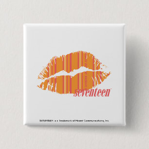 Thin Stripes Orange 2 Inch Square Button