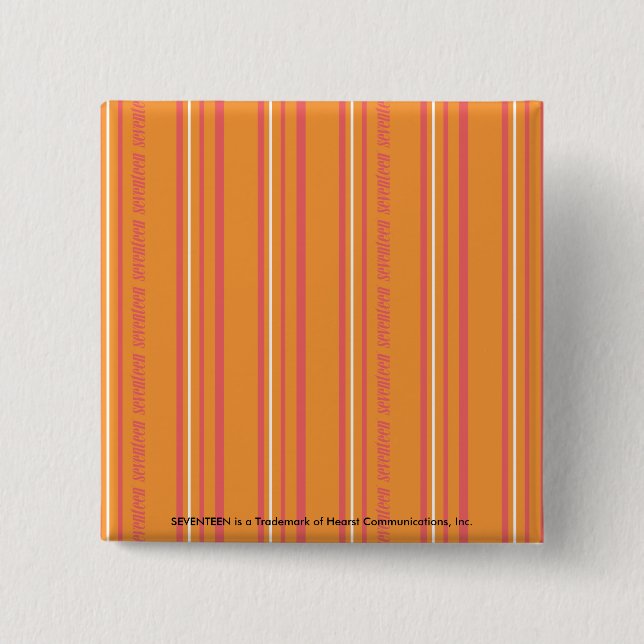 Thin Stripes Orange 2 Inch Square Button (Front)