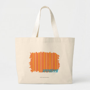 Thin Stripes Orange 2 Large Tote Bag