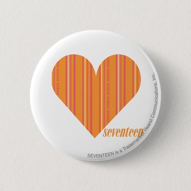 Thin Stripes Orange 3 2 Inch Round Button (Front)