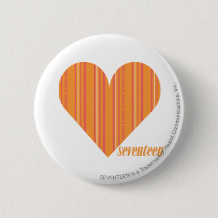 Thin Stripes Orange 3 2 Inch Round Button