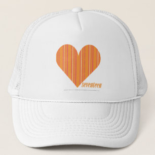 Thin Stripes Orange 3 Trucker Hat
