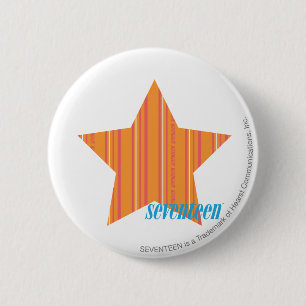 Thin Stripes Orange 4 2 Inch Round Button