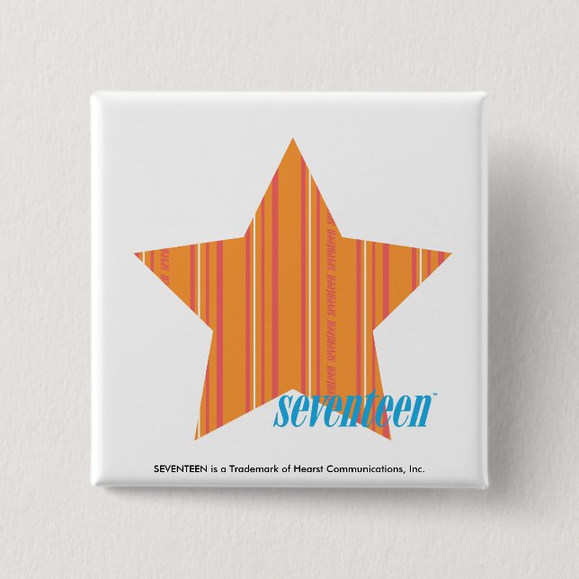 Thin Stripes Orange 4 2 Inch Square Button (Front)