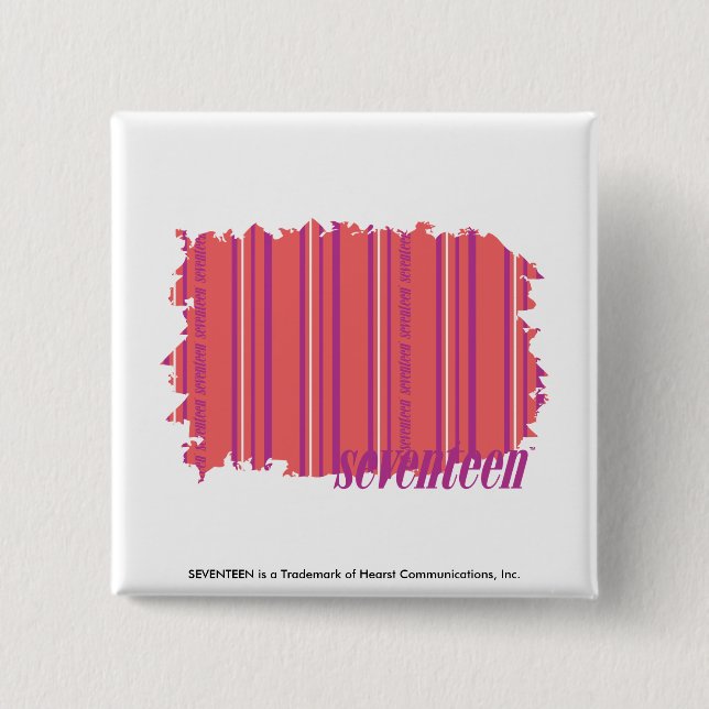 Thin Stripes Pink 2 2 Inch Square Button (Front)