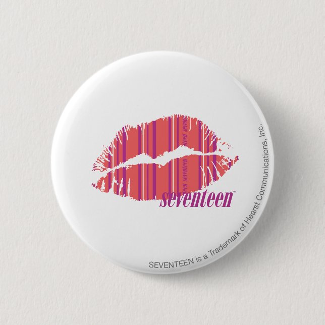 Thin Stripes Pink 2 Inch Round Button (Front)