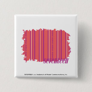 Thin Stripes Pink 2 Inch Square Button