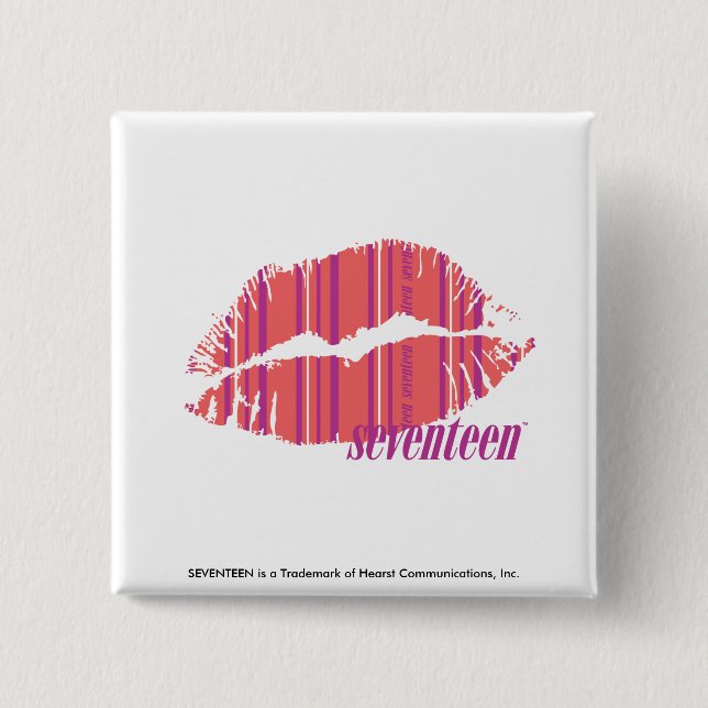 Thin Stripes Pink 2 Inch Square Button (Front)