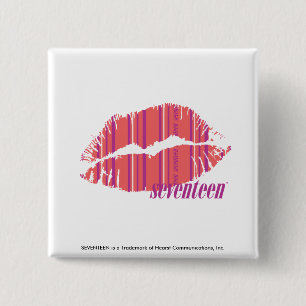 Thin Stripes Pink 2 Inch Square Button