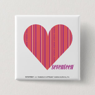Thin Stripes Pink 3 2 Inch Square Button