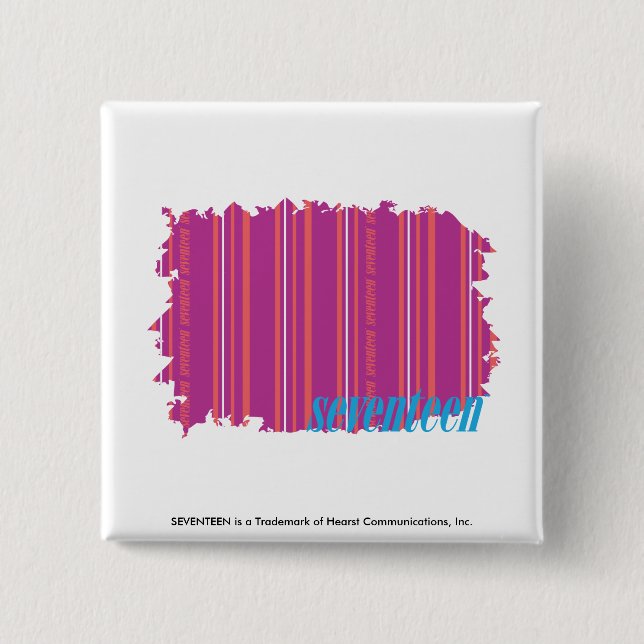 Thin Stripes Purple 2 2 Inch Square Button (Front)