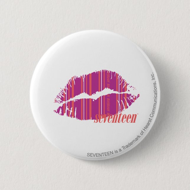 Thin Stripes Purple 2 Inch Round Button (Front)