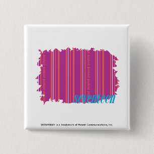 Thin Stripes Purple 2 Inch Square Button