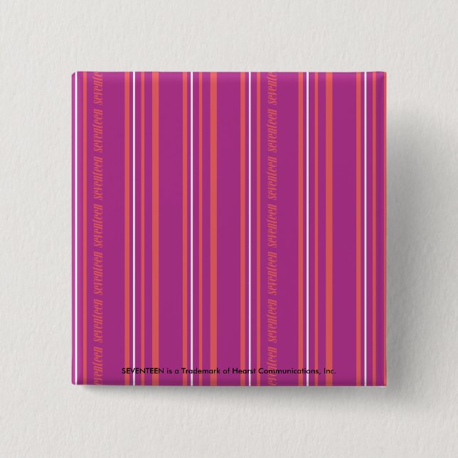 Thin Stripes Purple 2 Inch Square Button (Front)