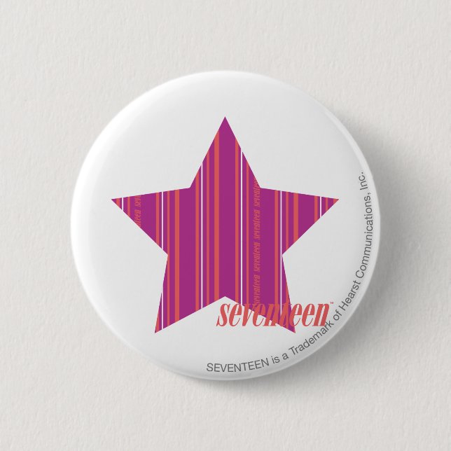 Thin Stripes Purple 3 2 Inch Round Button (Front)