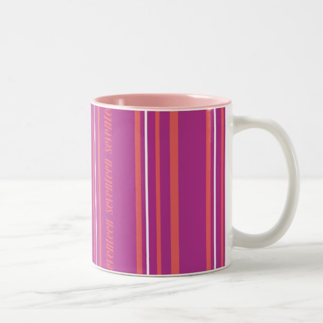 Thin Stripes Purple Two-Tone Coffee Mug (Right)