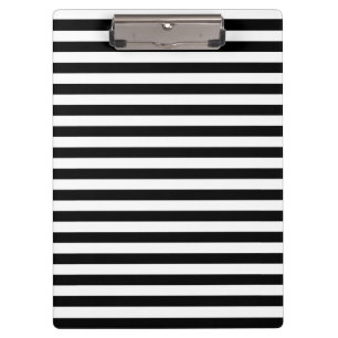 Thin Stripes - White and Black Clipboard
