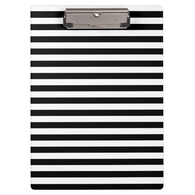Thin Stripes - White and Black Clipboard (Front)