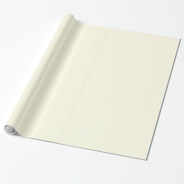 Thin Stripes - White and Cream Wrapping Paper (Unrolled)