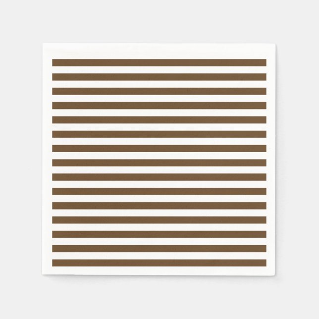 Thin Stripes - White and Dark Brown Napkin (Front)