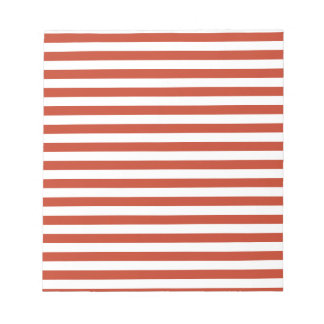 Thin Stripes - White and Dark Pastel Red Notepad