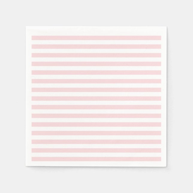 Thin Stripes - White and Pale Pink Napkin (Front)