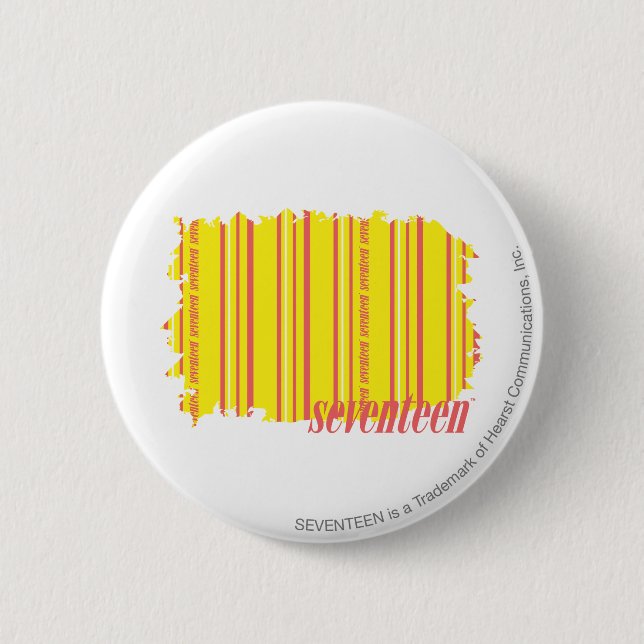 Thin Stripes Yellow 2 Inch Round Button (Front)