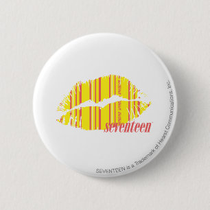 Thin Stripes Yellow 2 Inch Round Button