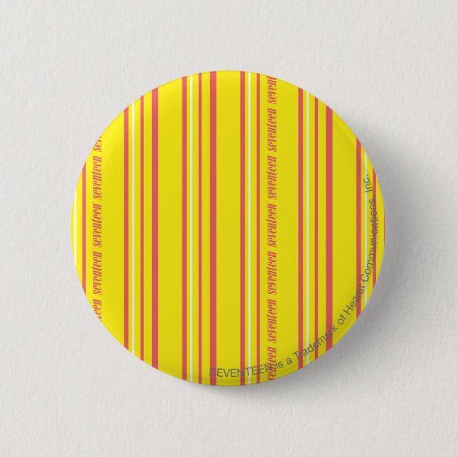 Thin Stripes Yellow 2 Inch Round Button (Front)