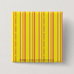 Thin Stripes Yellow 2 Inch Square Button