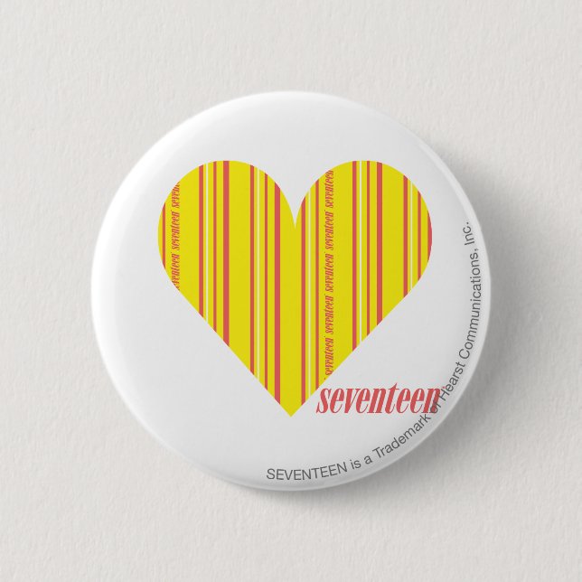 Thin Stripes Yellow 3 2 Inch Round Button (Front)