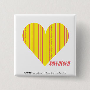 Thin Stripes Yellow 3 2 Inch Square Button