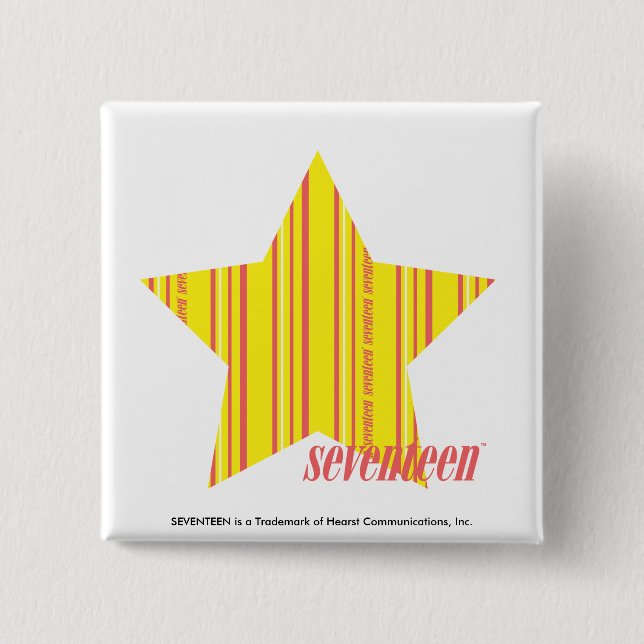 Thin Stripes Yellow 4 2 Inch Square Button (Front)