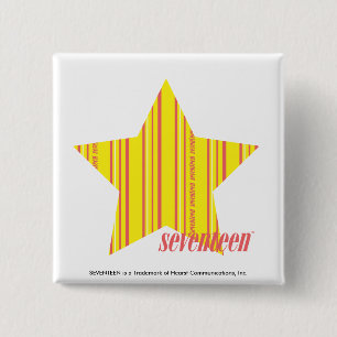Thin Stripes Yellow 4 2 Inch Square Button