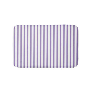 Thin Vertical Stripes Striped Lavender Bath Mat