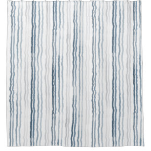Thin Watercolor Stripes, Slate Blue, Grey, White
