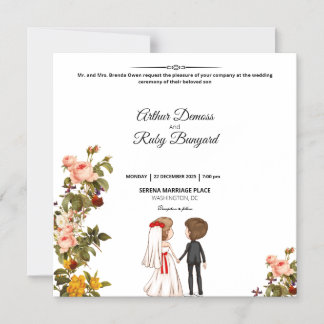 Thin Wedding Invitation Magnetic Card