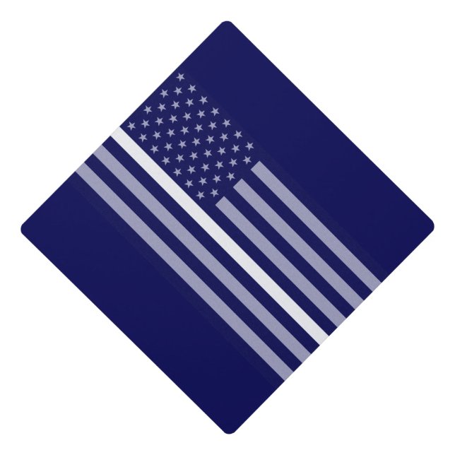 Thin White Line Doc/Nurse/EMS Flag Graduation Cap Topper (Front)