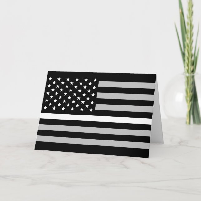 Thin White line EMS EMT American Flag Card (Front)