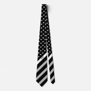 Thin White Line EMS EMT American Flag Monogram Tie