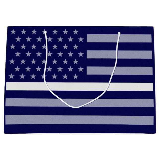 Thin White Line Flag Large Gift Bag (Front)