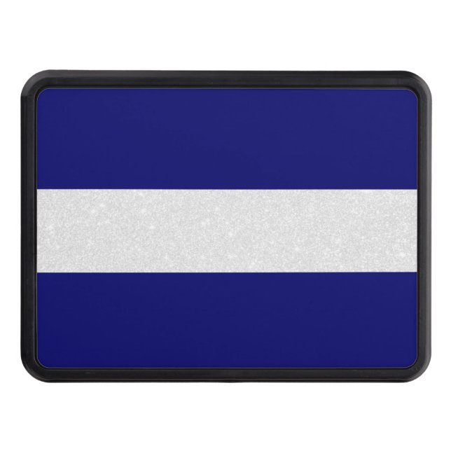 Thin White Line Glitter Trailer Hitch Cover (Front)