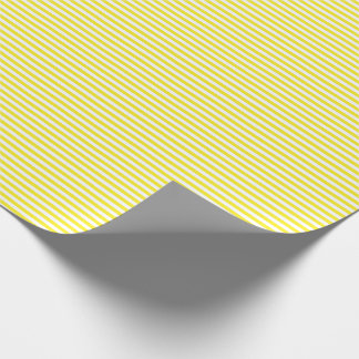Thin Yellow and White Stripes Wrapping Paper