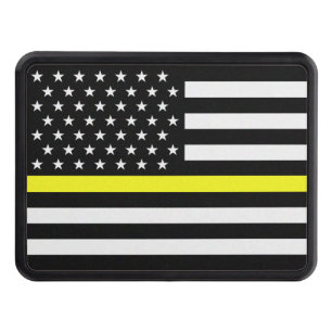 Thin Yellow Line Dispatcher Flag Trailer Hitch Cover