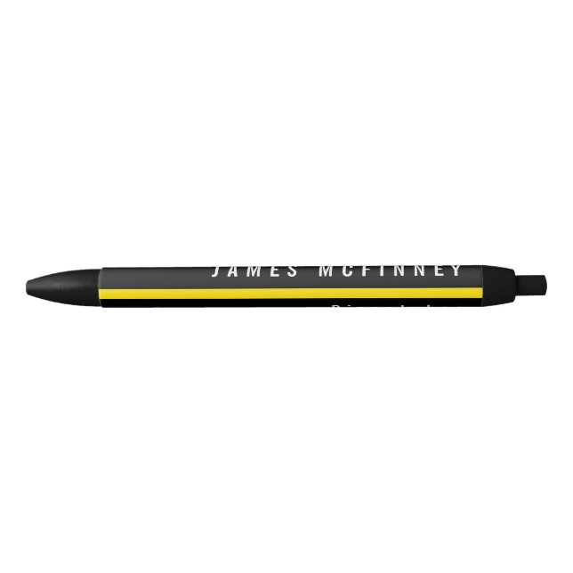 Thin Yellow Line Dispatcher Monogram Black Ink Pen (Front)