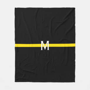 Thin Yellow Line Dispatcher Monogram Fleece Blanket