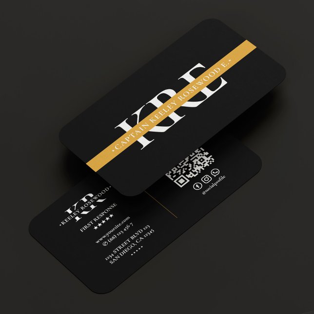 Thin Yellow Line Dispatcher Rescue Modern  Business Card (Thin Yellow Gold Line Dispatcher Rescue Modern Business Card
)