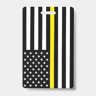 Thin Yellow Line Dispatchers Flag Badge