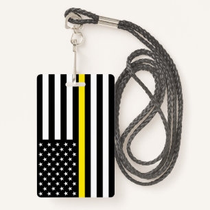 Thin Yellow Line Dispatchers Flag Badge